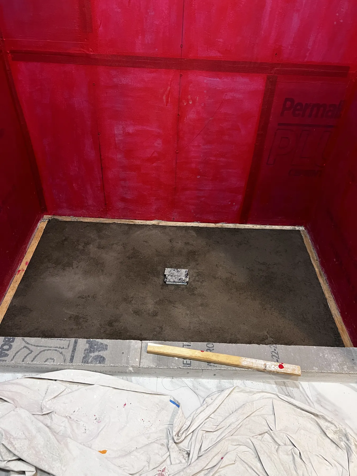 Shower pan waterproofing during construction