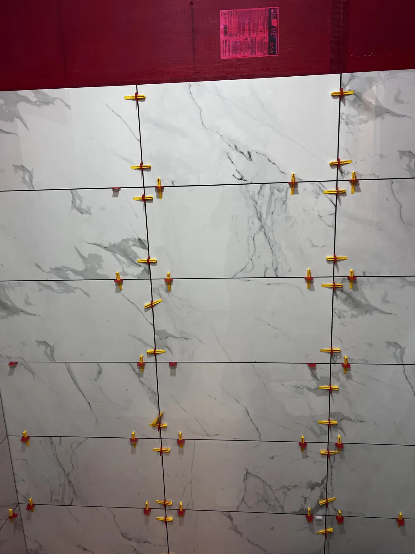 Close view of detailed tile layout craftsmanship