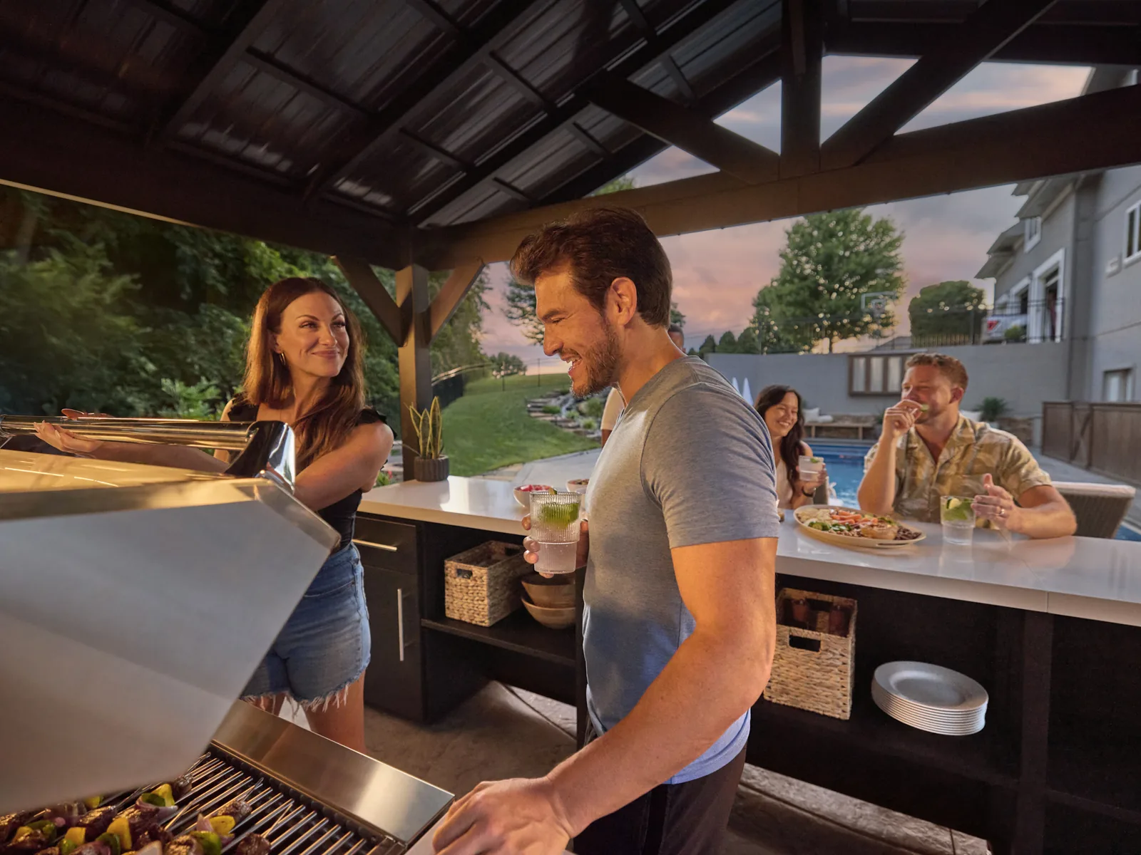 RANGE Lancaster Galley roofed outdoor kitchen